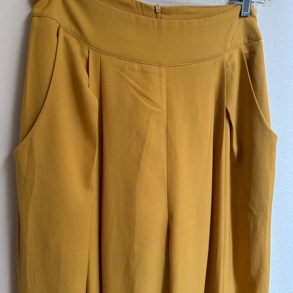 Mango Wide-Leg Pants in Mustard Yellow - Picture 3 of 4